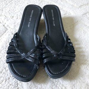 Montego Bay Club black strappy slide sandals